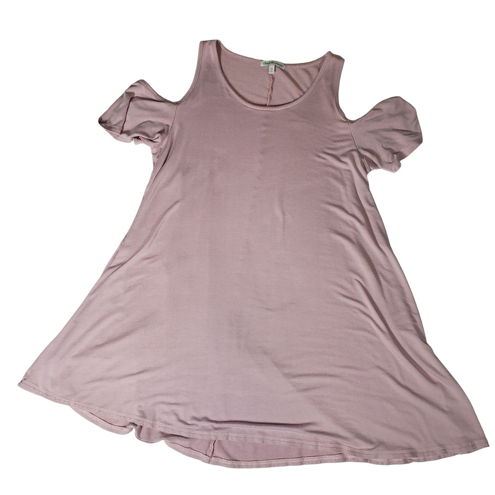 Charlotte Russe Womens Mauve Pink Cold Shoulder Swing Tunic Top Size M